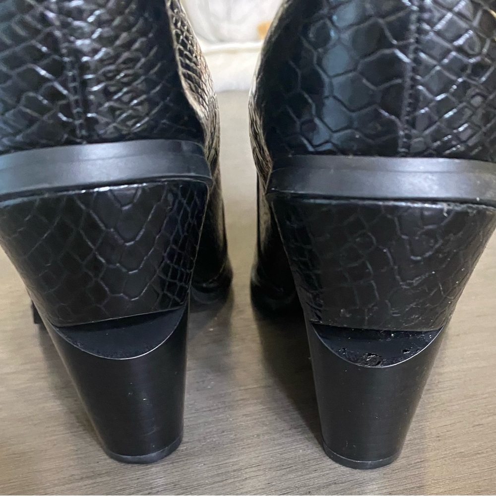 Azalea Wang Women Black Vegan Leather Cowboy Western Ankle Boots Size 9 - Picture 4 of 7